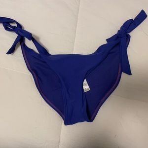 Blue tie bikini bottoms